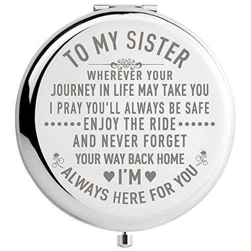 DIDADIC Sister Gifts from Sister Brother, Sisters Birthday Gift Ideas, for Girls, Engraved