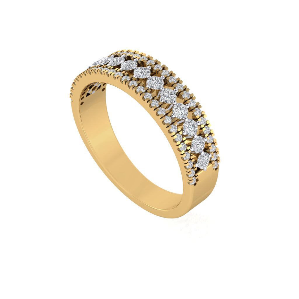 Gold Plated Pure 925 Sterling Silver Band Ring | Diamond Ring for Women and Girls | Model RSY01820-image-27