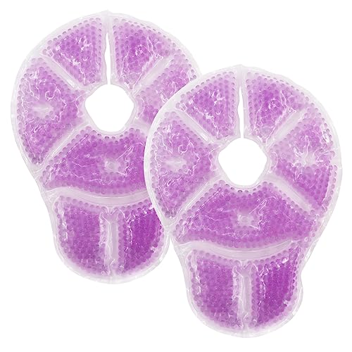 Image of Breast Therapy Ice Packs, Hot and Cold Breast Pads, Breastfeeding Essentials Large Gel Bead Packs for Moms, 2 Pack (Large Breast Ice Pack (Purple))