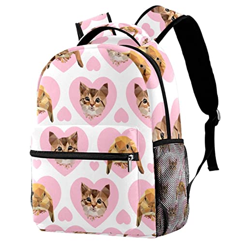 Sac à dos chat rose femme grande capacité style décontracté
