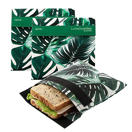 Koala Spain Portasandwiches (3 unidades) Estampado Tropical, Bolsas Isotérmicas Reutilizables para Bocadillos