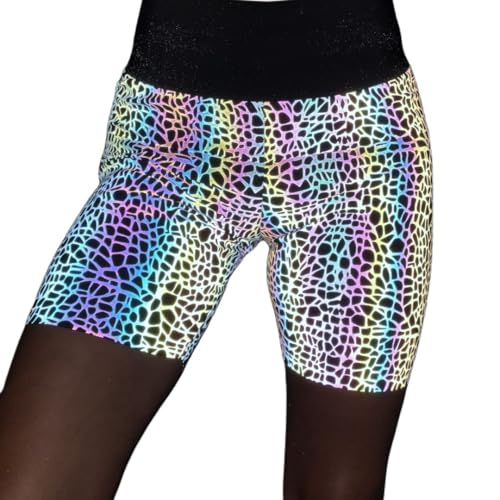 Proskin Laboratory Reflektierende Sporthose Damen High Waist - Atmungsaktive Radlerhose Kurz, Modellierende Yoga Shorts mit Bauchweg-Effekt, Laufhose für Fitness & Alltag Proskin Laboratory Reflektierende Sporthose Damen High Waist - Atmungsaktive Radlerhose Kurz, Modellierende Yoga Shorts mit Bauchweg-Effekt, Laufhose für Fitness & Alltag