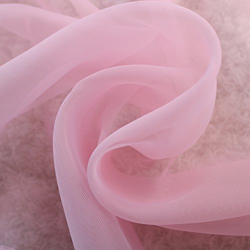 Keqiaosuocai Baby Pink Sheer Window Scarf Valance Sheer Fabric For Draping Curtain Toppers For Wedding Party Girls Room Bed Canopy Scarves 52 Inches Wide By 216 Inches Long Baby Pink #TOP2