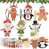 Smlper 12 set fai da te di Natale per bambini, decorazioni per albero di Natale, decorazioni invernali, decorazioni per finestre