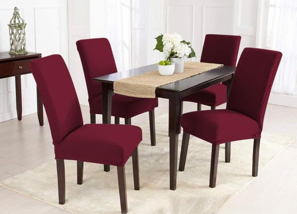 Bright Homes Pack of 6 Pastal Wine Brick Printed 200 GSM Elastic Stretchable Dining Table Chair Seat Cover Protector Slipcover for Dining Table Chair Cover Set of 6 Seater, (B0DCGJMR1D) Amazon Price History, Amazon Price Tracker