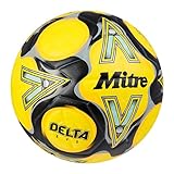 Mitre Delta Football | Highly Durable | Enhanced Accuracy and Consistency, Fluo Yellow/Black/Circular Grey, 4 - Image 3