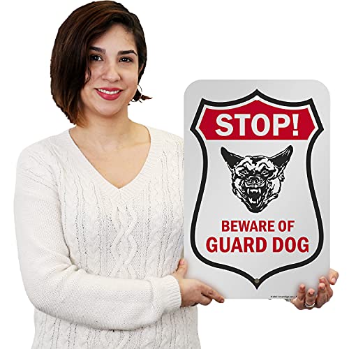 SmartSign Znak "Stop - Beware of Guard Dog" | 30 cm x 45 cm aluminium