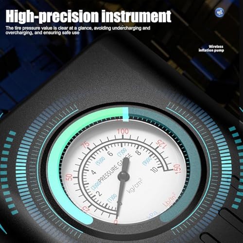 Image of TRENDING Portable Air Compressor Tire Inflator, Wireless Car Tyre Air Pump with Digital Pressure Gauge, USB Rechargeable Air Compressor for Car Bike Motorcycle Ball