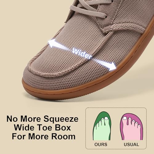 Image of Men's Barefoot Wide Toe Box Shoes - Minimalist Barefoot Shoes with Zero Drop Sole Extra Wide Slip on Walking Shoes for Men
