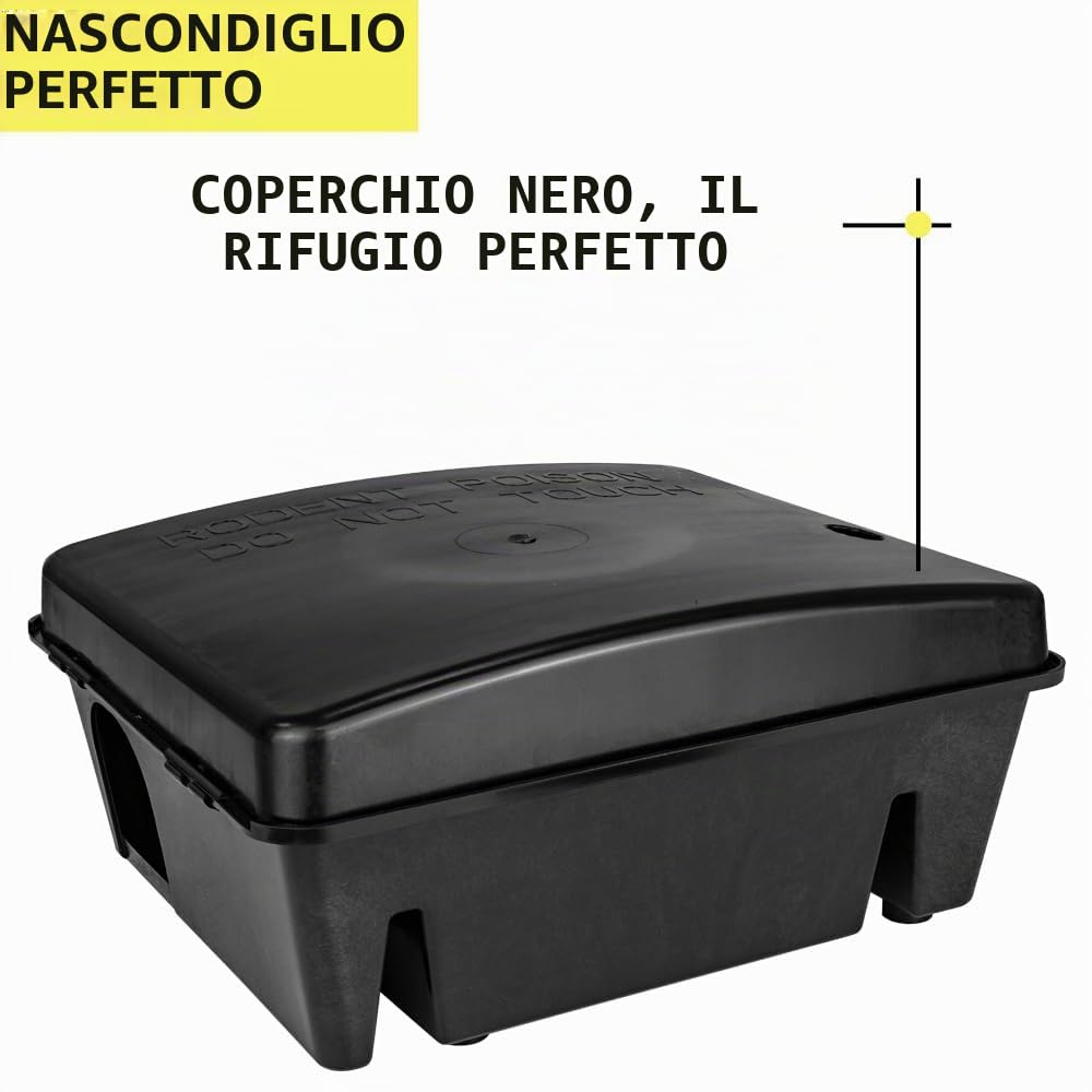 10x Scatola per esche Trappola per topi Bait Station Rat Sicuro per i Bambini Animaletti Interno Esterno Petigi