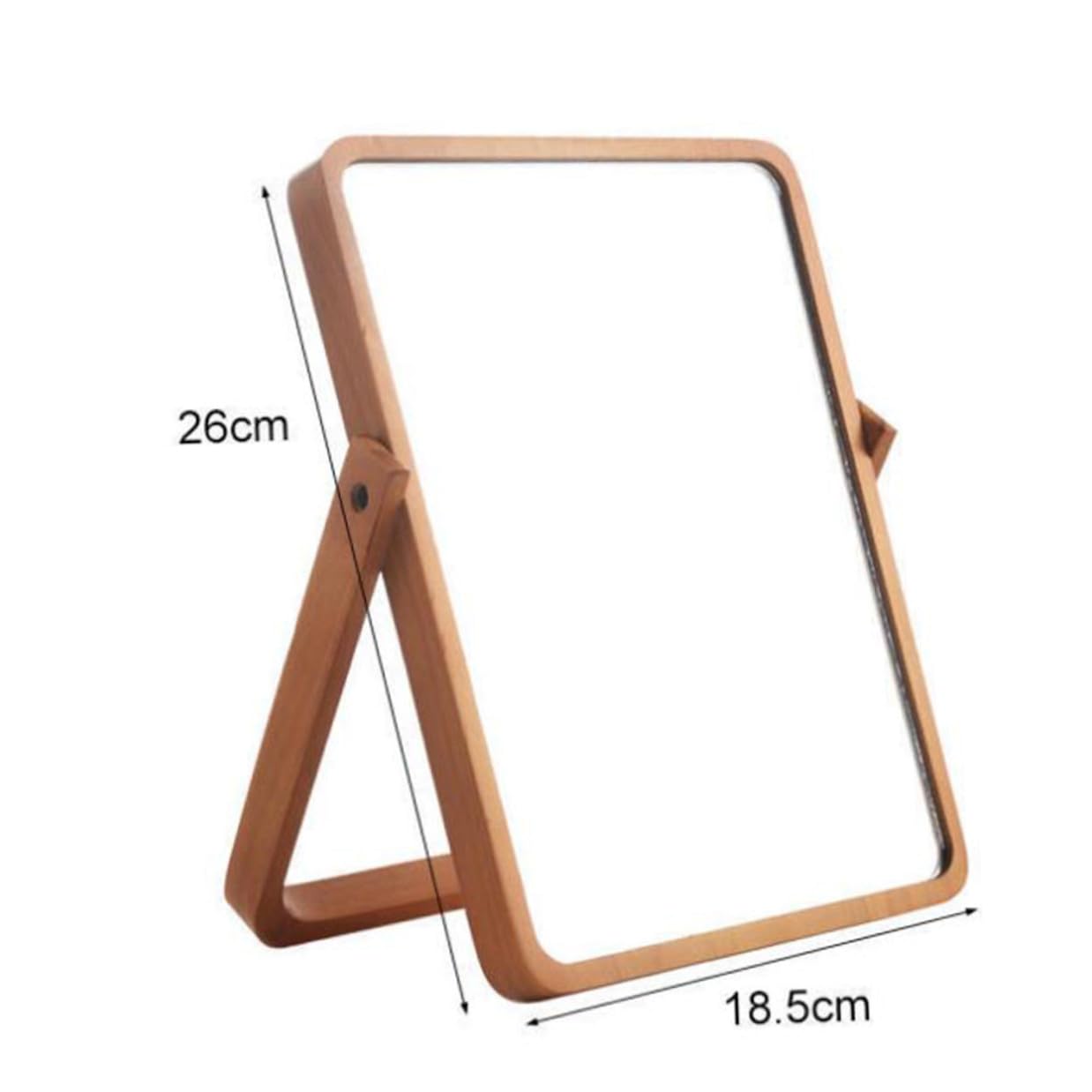 Holz Tischkosmetikspiegel mit Klarem Glas Tragbarer Schminkspiegel für Schlafzimmer und Salon Rechteckiger Dekorativer Kosmetikspiegel ohne Beleuchtung Langlebiger Holzrahmen für