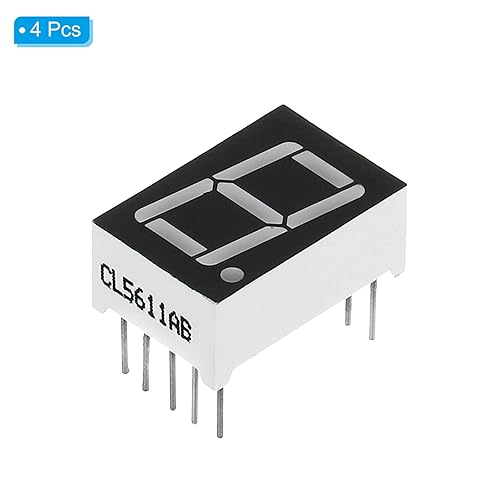 Miniatura 3 de PATIKIL Tubo digital con pantalla LED, paquete de 4 módulos de pantalla LED de cátodo común de 10 pines, 1 bit, 7 segmentos, 0.7 x 0.5 x 0.3