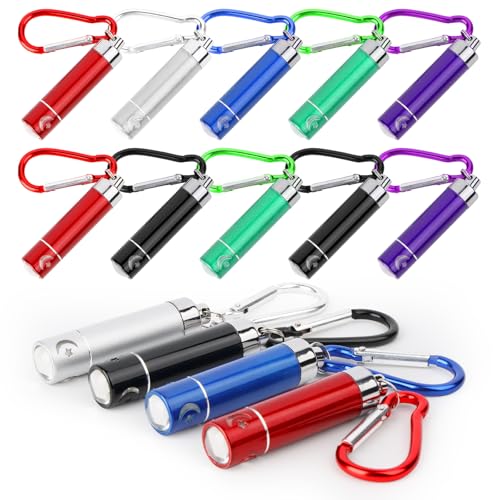 Lhdfyqt 14 Piezas Pequeña de Colores Linterna, Pequeña Linterna LED para Niños, Linterna LED de Aluminio Llavero, Multicolor Llavero Lintern, para Souvenirs, Camping, Senderismo, Aire Libre
