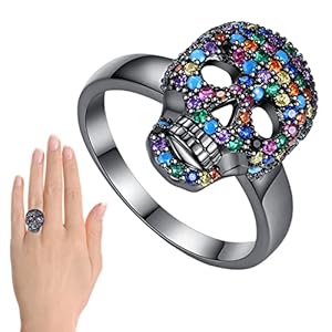 Regine Vintage Punk s voor mannen vrouwen | Diamond Skull Head voor Halloween, Unieke Vintage Punk Verstelbare Statement…