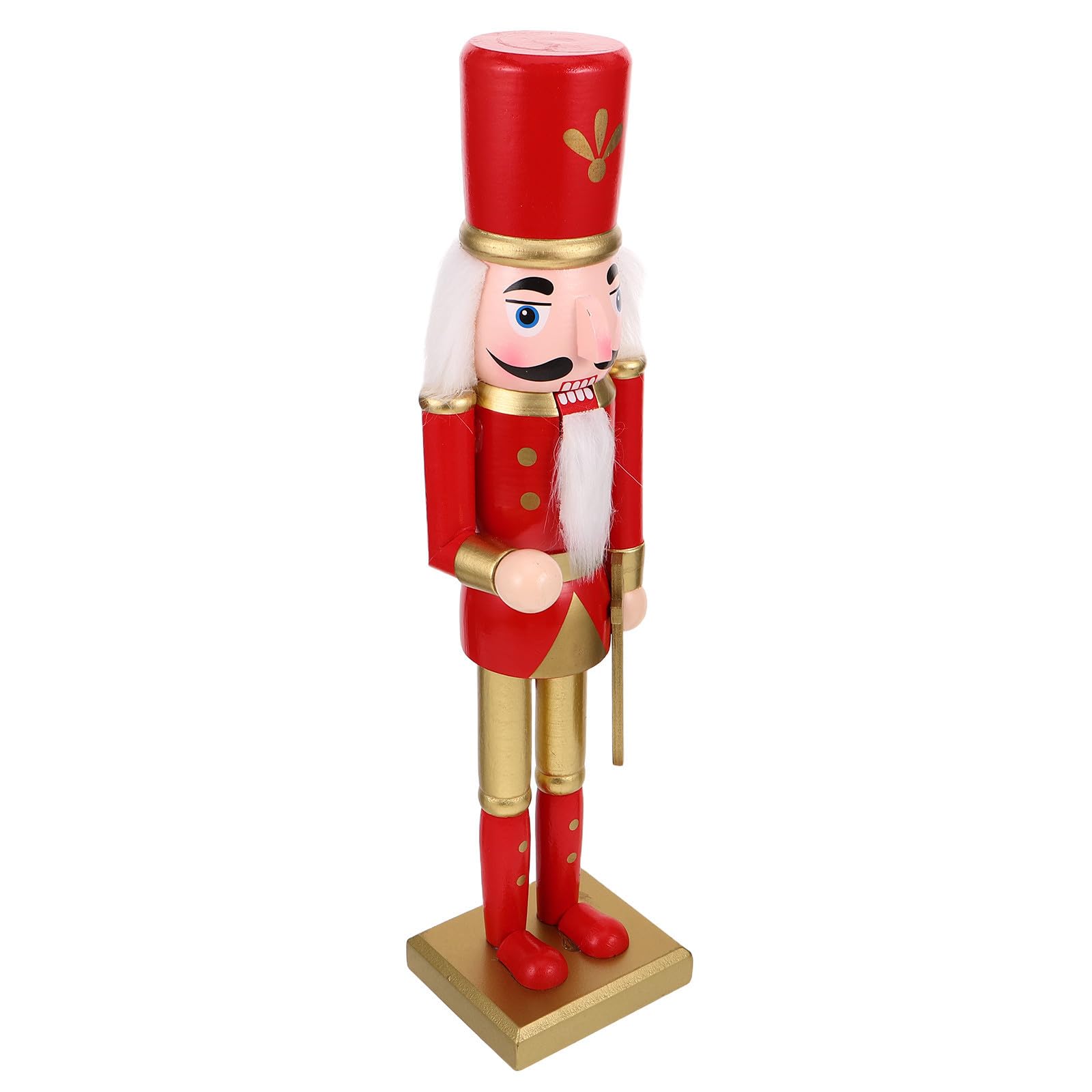 FRCOLOR 3 Pezzi Statuina Schiaccianoci Natalizia in Legno Rosso per