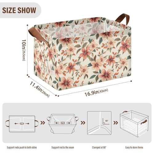 Paniers de rangement vintage tissu boîtes organiseur de vêtements - 4