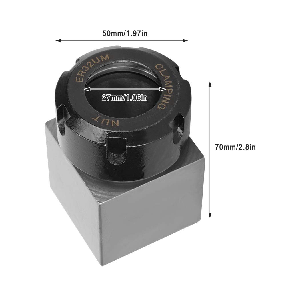 ANKROYU ER-32 Lathe Square Collet, Hard Steel Milling Machine Collet Chuck, Non Slip Spring Chuck Holder, Collet Chuck Lathe for CNC Lathe Engraving Machine