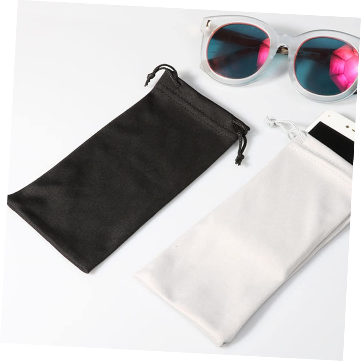 Toyvian 3 Sätze Aufbewahrungstasche Für Brillen Goggle Brille Kordelstring -tasche Sonnenbrillenetui Weiche Sonnenbrillentasche Schneebrille Skibrille Beutel Schwarz Flanell 25 Stück * 3