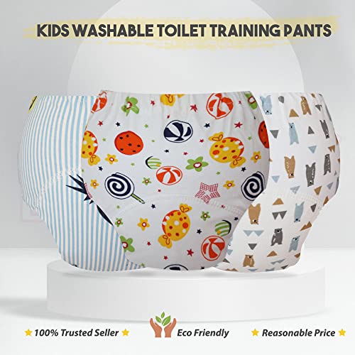 Image of Bembika Baby Training Pant Soft Cotton Reusable Potty Training Pants For Kids Leak-Resistant, Padded Underwear For Babies To Support Diaper Free Transition (M Size For 12-18 Months Pack Of 3)