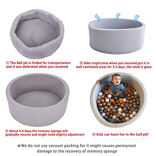 image for LANGXUN Pit Ball Kiddie Dry Pools, Kids Ball Pit Playpen for Baby Kids