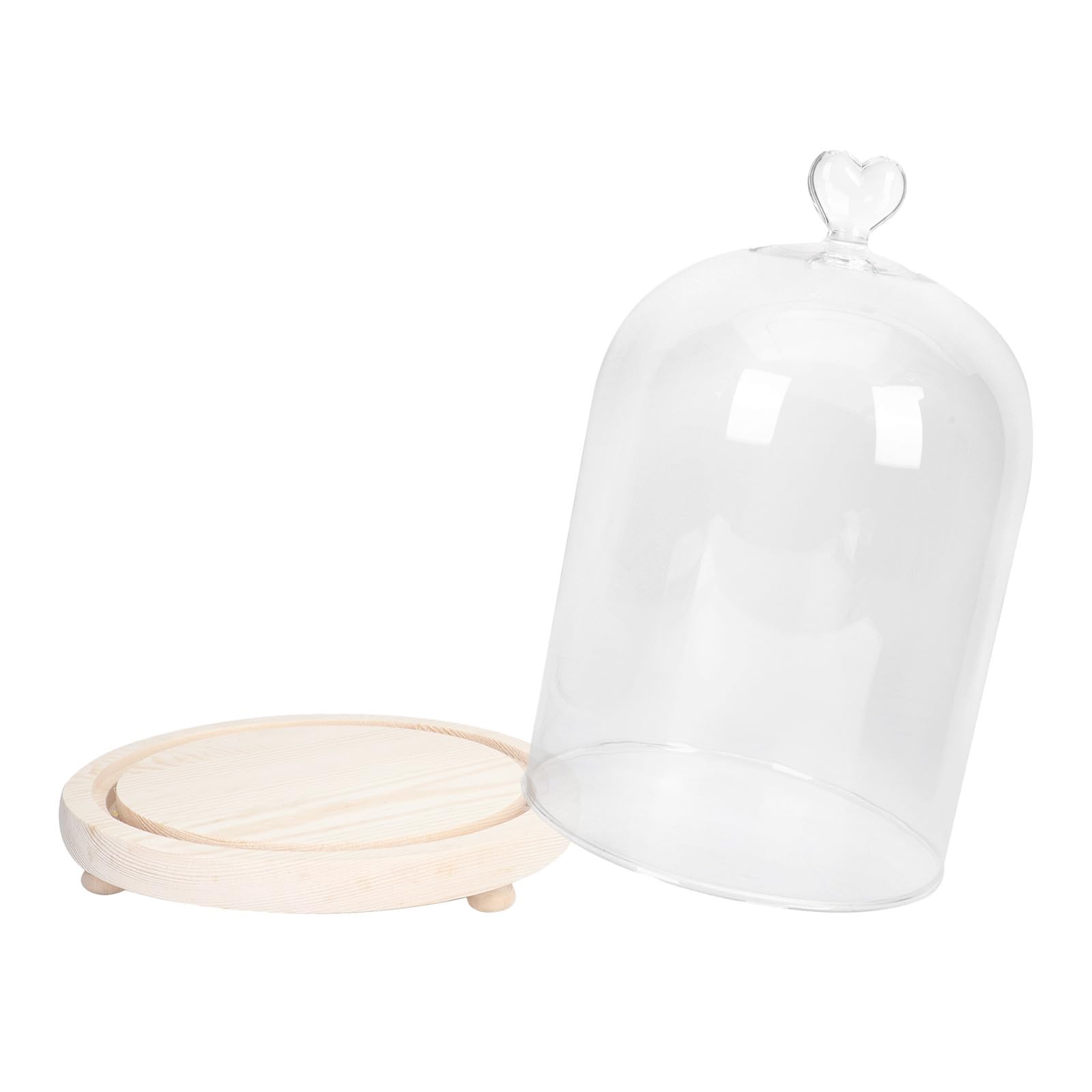 Tofficu Adorno Romántico de Pareja Diseño Brillante y Delicado Modelo de Mano 3D bajo Cúpula de Vidrio Blanco para Decorar Sala o Mesa