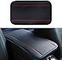 1 PC Car Four-season Universal Armrest Box Mat, Carbon Fiber Leather Embossing Center Console Cover Pad, Double Line Non-slip Central Handrail Box Cover Protector, for Most Vehicle Decoration (Red)
