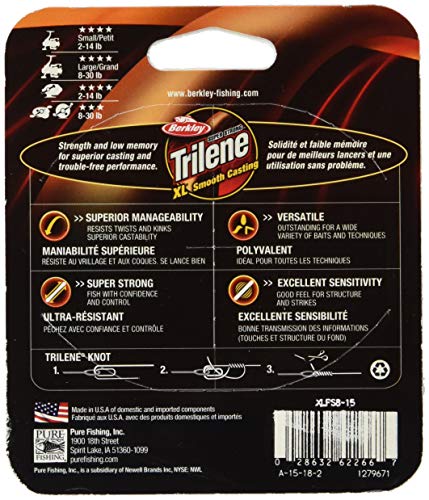 Berkley-Trilene-XL-Clear-14lb-63kg-1000yd-914m-Monofilament-Fishing-Line-Suitable-for-Freshwater-Environments