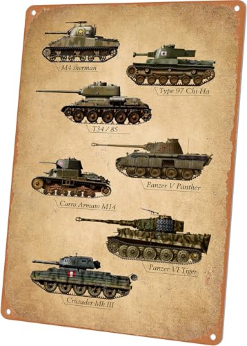 Wallors Decoração militar vintage ww2 tanques presentes legais pa...