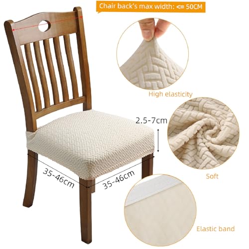 Miniatura 3 de Fuloon Fundas Sillas Comedor, Fundas Sillas Ajustables,Pack De 6 Fundas Protectoras Para Sillas Elasticas,Funda Asiento Silla Lavables Para Comedor