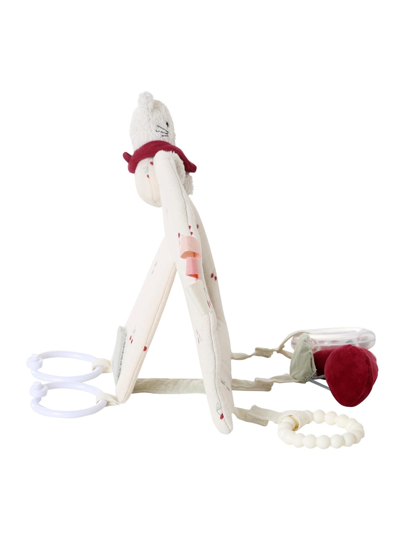 Vertbaudet Baby Activity-Spielzeug mit Spiegel zum Aufhängen oder Aufstellen Cherry rot
