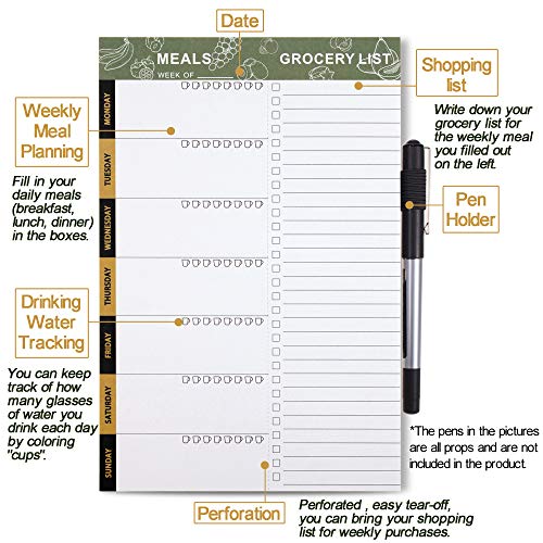 SynLiZy Pianificatori di pasti settimanali Pad di