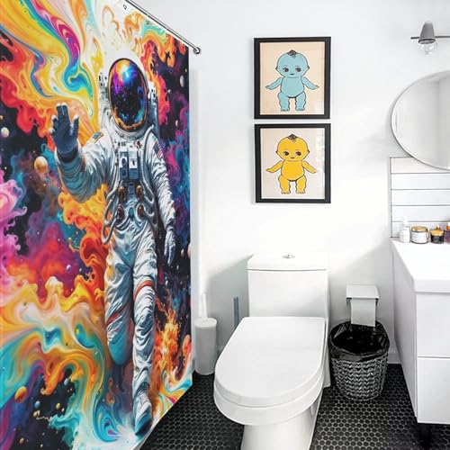 Rideau de douche en tissu haut de gamme imperméable Astronaut