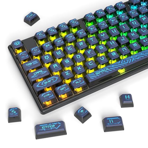 Touches PBT GTSP bleu foncé style punk rétro 120 touches