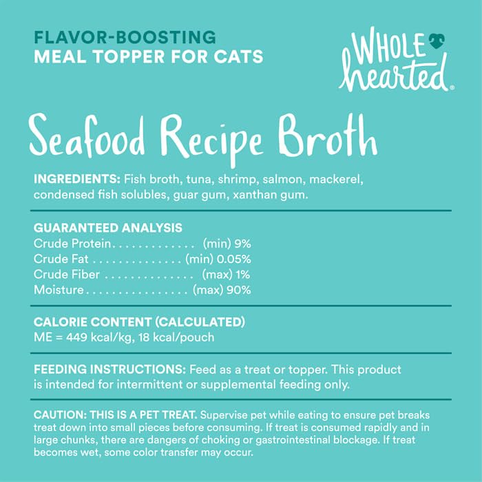 WholeHearted Flavor-Boosting Wet Cat Meal Topper Broths Variety Pack 1.4 oz. Count of 12
