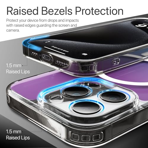Image of Vaku Luxos TPU Eternity Magpro Back Cover Case For iPhone 15 Pro Max Scratch Resistant Slim Fit Protective Design Military-Grade Protection Compatible With Mag-Safe Wireless Charging-Blue & Purple