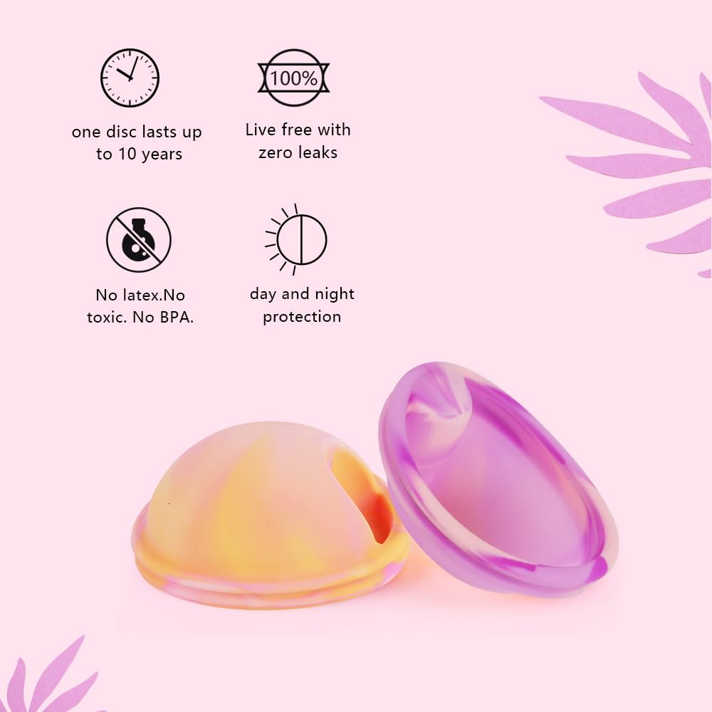 Zestaw krążków menstruacyjnych, dysk menstruacyjny z 2 krążkami okresowymi w rozmiarze S+L, sterylizator i torba do przechowywania, krążek menstruacyjny wielokrotnego użytku dla aktywnych