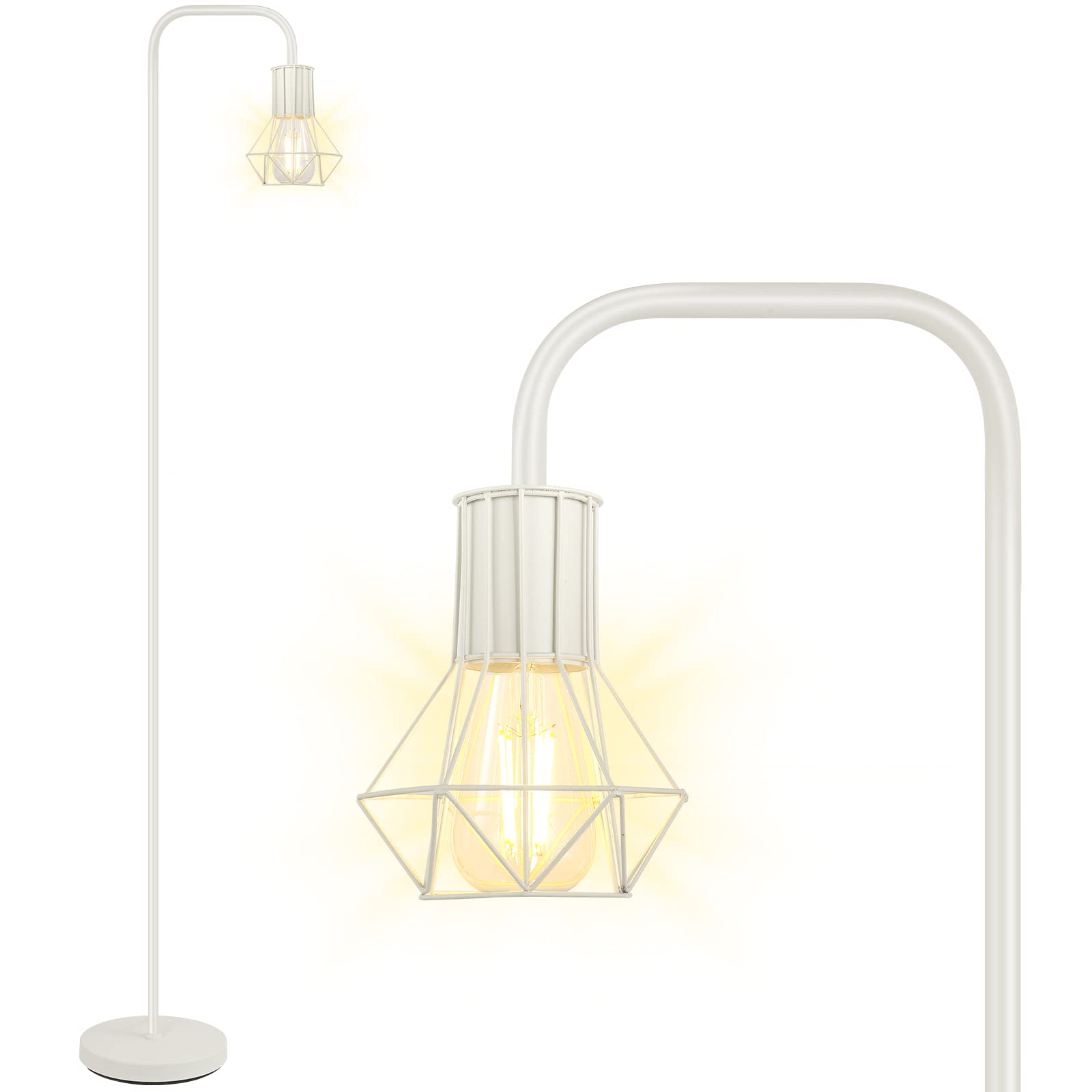 BoostArea Floor lamp,Industrial Floor Lamp,Standing Lamp with 6W LED Bulb,E26 Socket,On/Off Footswitch,Whole Metal,Modern Floor Lamp for Bedroom,Office, Living Room,Rustic,Vintage,Farmhouse