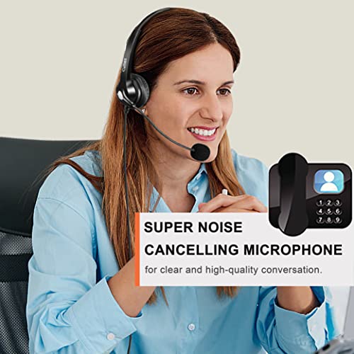 Phone Headset With Microphone Noise Cancelling, Call Center Telephone Headset With Rj9 Jack, Work For Avaya 1408 1416 Shoretel 230 480 Mitel 5220 Polycom Nec Allworx Zultys Aastra Voip Landline Phones #TOP2