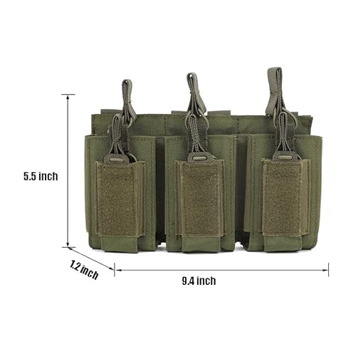 Molle Mag Pouch Triple Magazine Pouch For M4 M14 M16 Ak Ar 5.56 Kangaroo Pistol And Rifle Combined Magazines Pouch Holder Carrier 6 Cells Green #TOP5