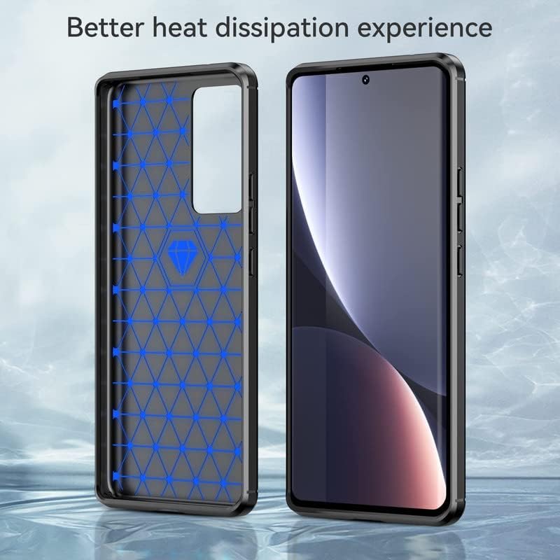 Image of Hybrid Carbon Fiber Back Case for Xiaomi 12 Pro 5G / Mi 12 Pro 5G (Black)