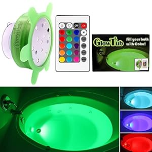 GlowTub Underwater Remote Controlled LED Color Changing Light for Bathtub or spa – Battery Operated – Size 2.75 in.