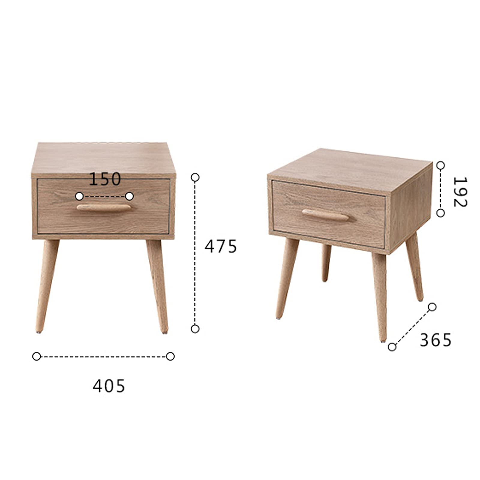 Amazon｜ヴィンテージ木製ベッドサイドテーブル、ハイレッグBBedside