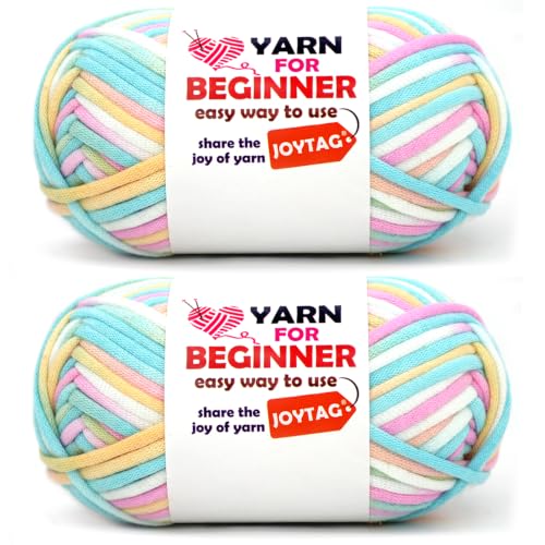 Image of 2 * 50g Rainbow Beginner Crochet Yarn for Crocheting and Knitting Multicolor Cotton Crochet Yarn for Beginners(Candy)