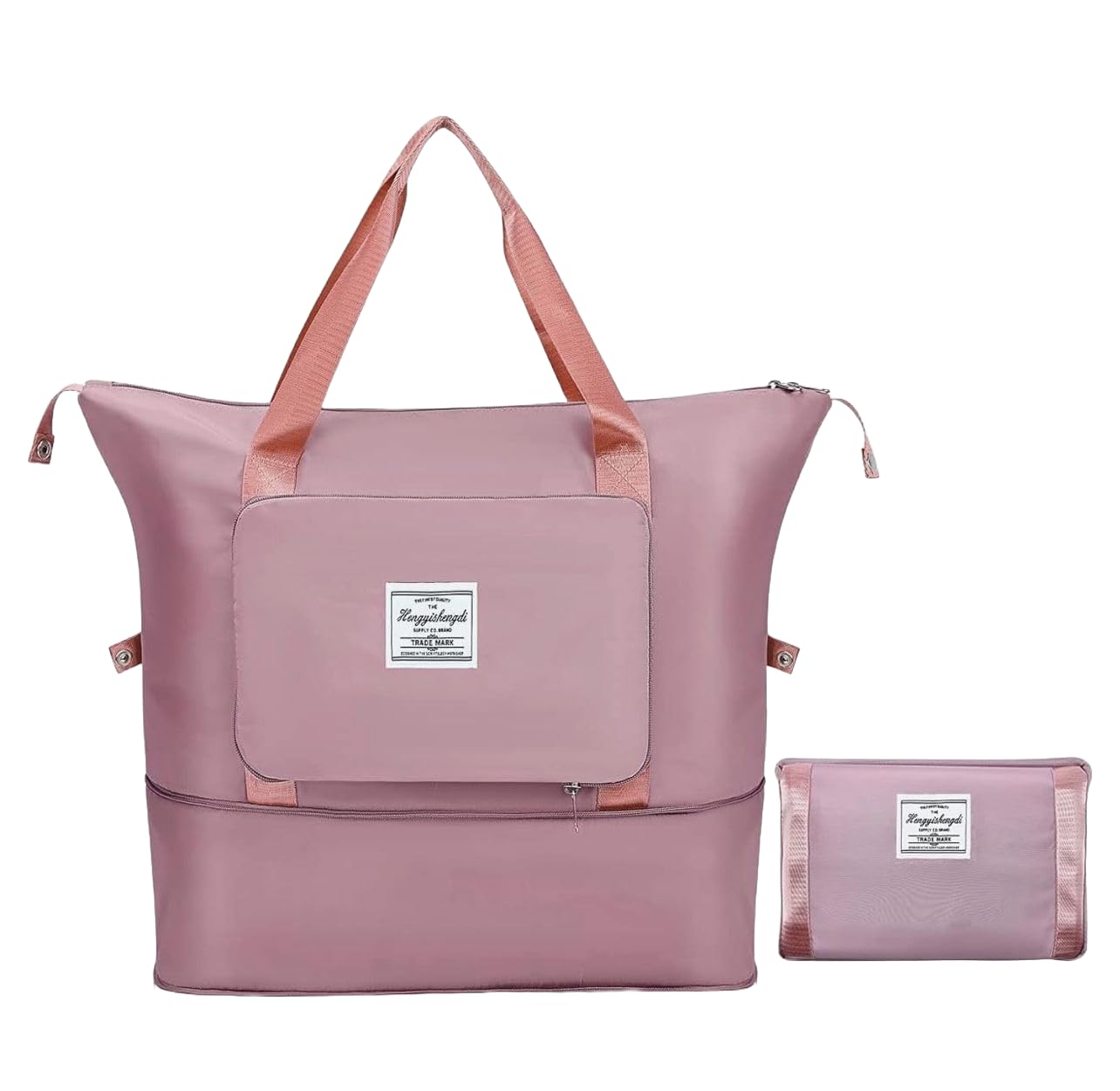Large Capacity Travel Duffel Bag, Foldable, Expandable, Collapsible, Waterproof(Pink)-image-37