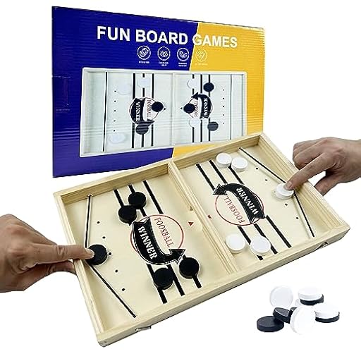 EACHHAHA Juego de Mesa de Hockey, Fast Sling Puck Juego, Juego de Rebote Rápido de Doble Combate, Juego de Mesa de Ajedrez Portátil - un Regalo Adecuado | Ya disponible en tu tienda friki favorita! En mundofriki.es!