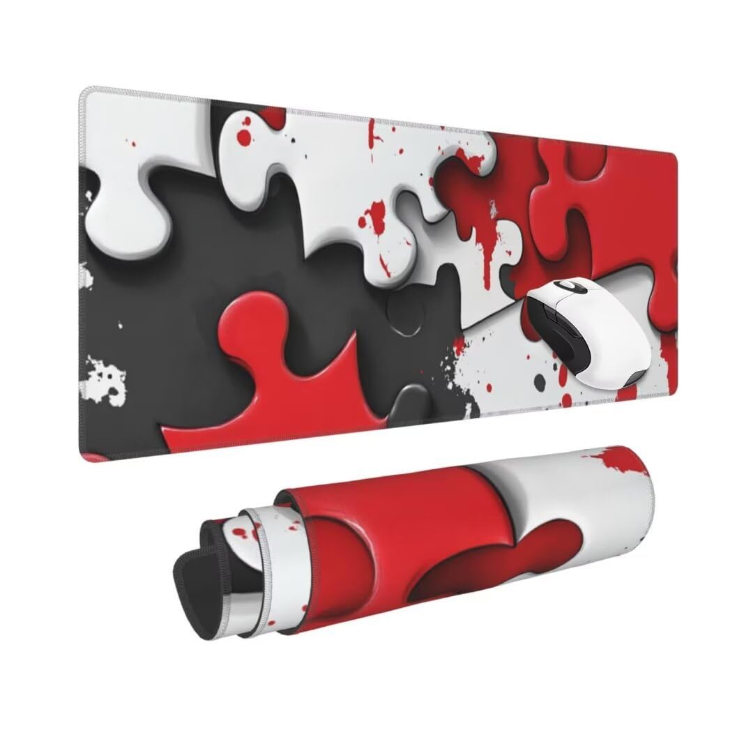 Tapis de Souris Puzzle Tapis Souris XXL (1200×500×3MM) Tapis de Souris Gamer Abstrait,Base en Caoutchouc Imperméable et Antidérapante Vitesse et la précision Améliorées pour Ordinateur,Travail,Gaming