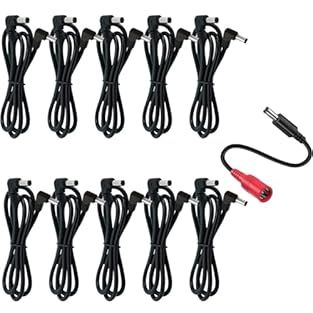 AYCRIT DC pedal power cables for your Pedal power supplies. 5.5 mm (outside diameter) x 2.1 mm (inside diameter) and standard (center negative) polarity. Male to male, Both right angle jack for your effect pedal DC in and out. 10 x 24" (60 CM) and 1 ...