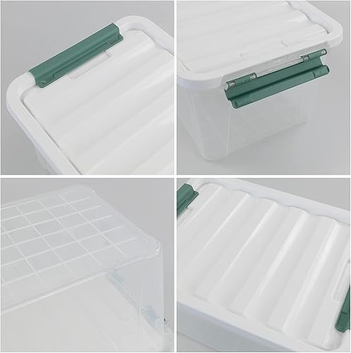 Miniatura 3 de Contenedores de almacenamiento de plástico de 20 cuartos de galón con tapas, contenedores de plástico transparente, paquete de 4