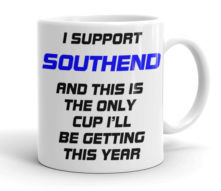 VIROSA Funny Football Mug – “This is The Only Cup I’ll Be Getting This Year” – Funny Gift for Southend Fans, Dad, Brother or Friend – 11oz Ceramic Coffee Cup – Birthday, Xmas, Father’s Day