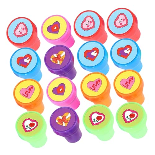 NUOBESTY 20pcs Heart Stampers for Boys Girls Self Inking Stamps for Classroom Rewards Scrapbooking Invitations Greeting Cards Party Favors Goody Bag Fillers